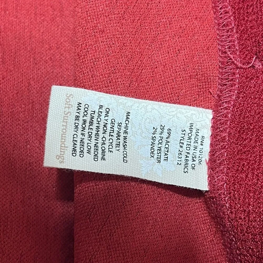 Soft Surroundings Cardigan Women Small Red Mesa Button Sleeveless Open Front